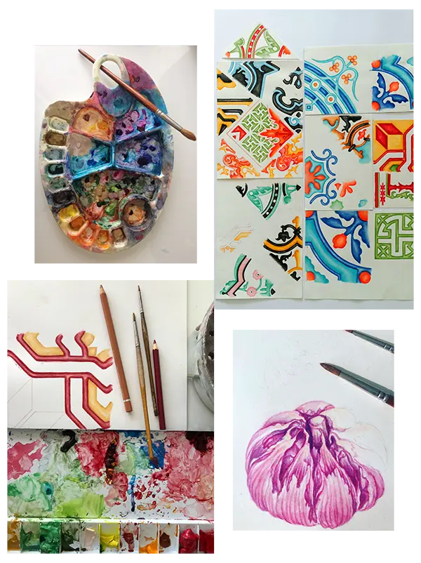 Collage acuarelas Altamar